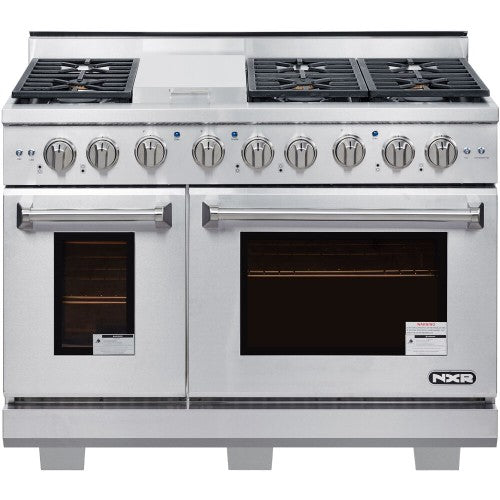 NXR 48" Professional Range with Six Burners, Griddle, and Convection Ovens