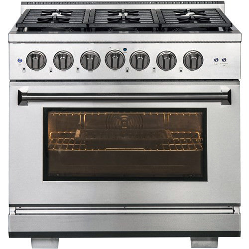 NXR 36" Professional Dual Fuel Range with Six Burners and Convection Oven