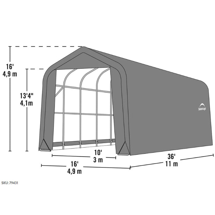ShelterLogic ShelterCoat Custom Peak Shelter, Standard PE 9 oz. Gray