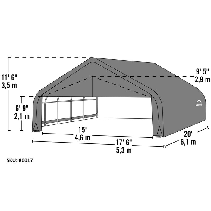 ShelterLogic ShelterCoat Custom Peak Shelter, Standard PE 9 oz. Green