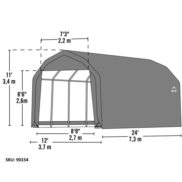 ShelterLogic ShelterCoat Custom Barn Shelter, Standard PE 9 oz. Green