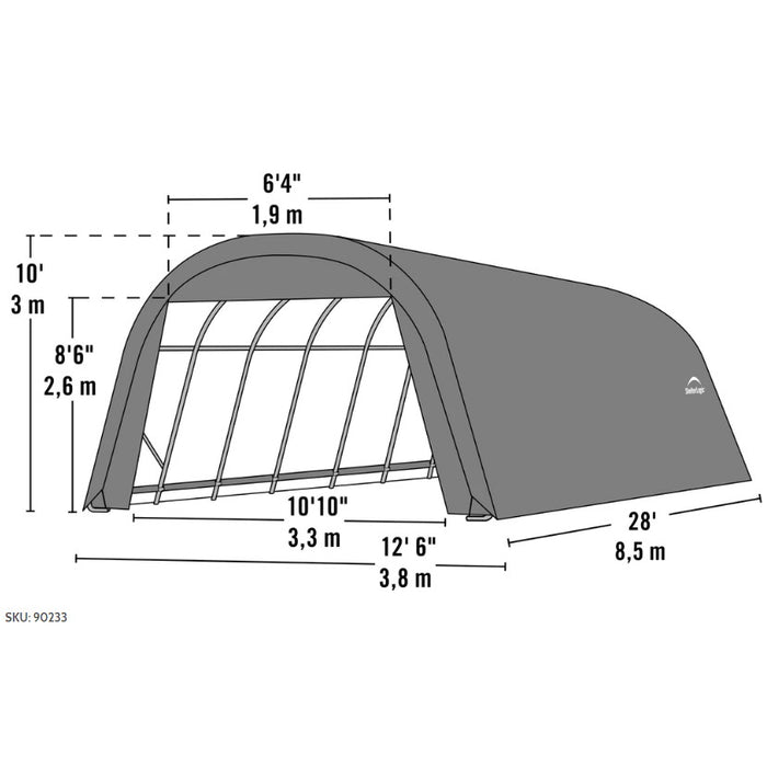 ShelterLogic ShelterCoat Custom Round Wind and Snow Rated Shelter, Standard PE 9 oz. Gray