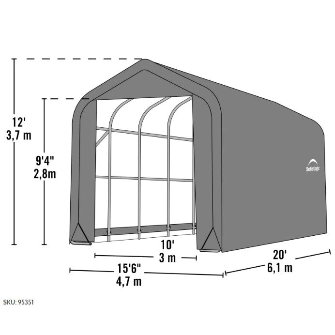 ShelterLogic ShelterCoat Custom Peak Shelter, Standard PE 9 oz. Green