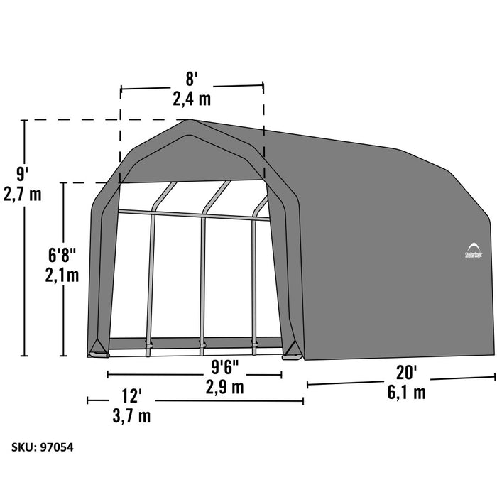 ShelterLogic ShelterCoat Custom Barn Shelter, Standard PE 9 oz. Green