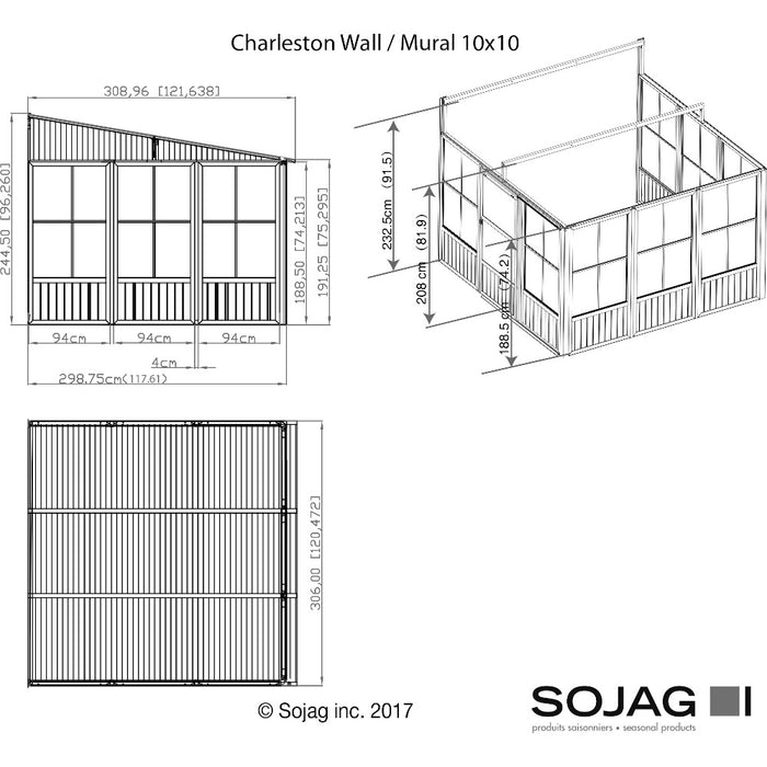 Sojag Charleston Solarium Wall Unit