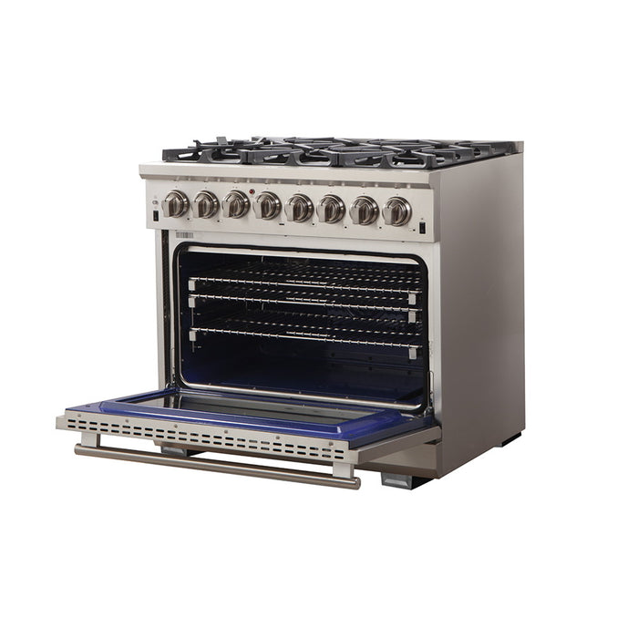 Forno FFSGS6187-36 36″ Capriasca Gas Range with Electric Oven