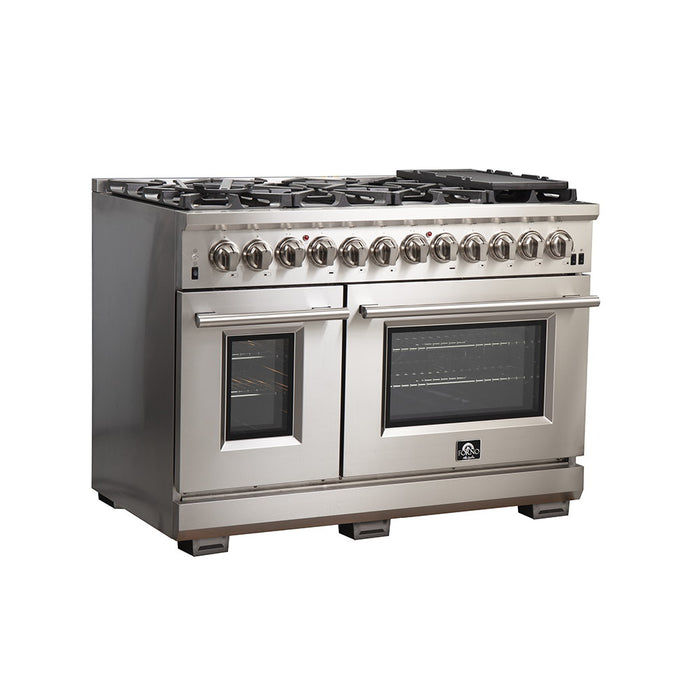 Forno FFSGS6187-48 48″ Capriasca Gas Range with 240 Volt Electric Oven