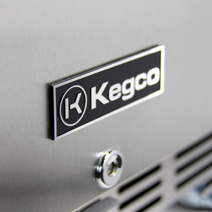 Kegco HK38SSU Triple Tap All Stainless Steel Outdoor Built-In Digital Left Hinge Kegerator with Kit -24" Wide