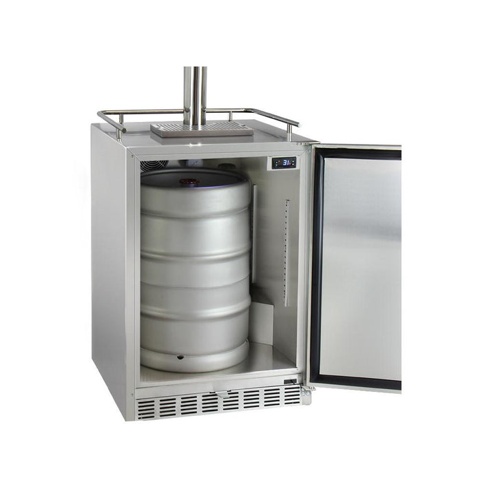 Kegco HK38SSU Dual Tap All Stainless Steel Outdoor Built-In Right Hinge Kegerator with Kit - 24" Wide