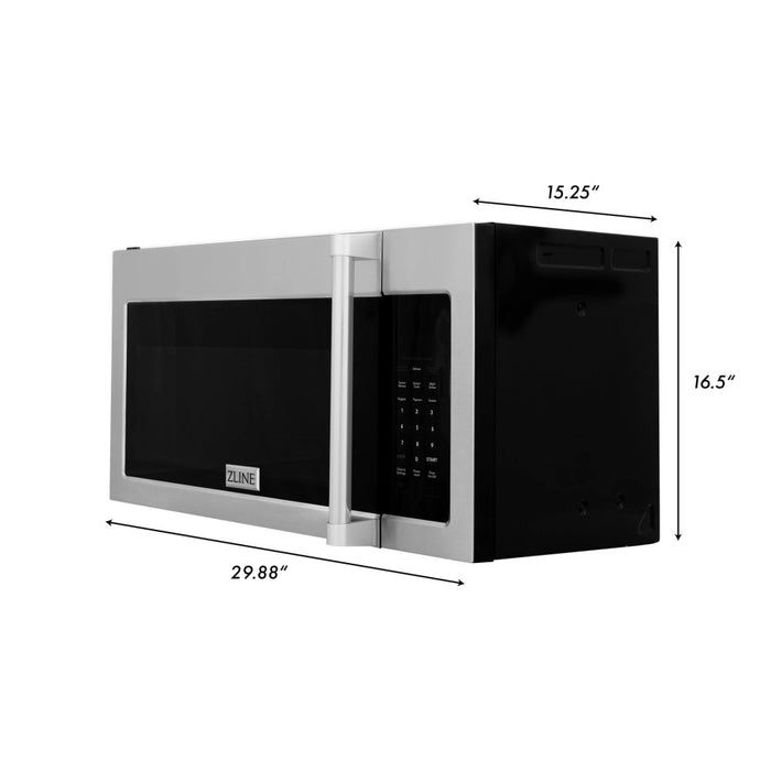 ZLINE Over the Range Convection Microwave Oven in Stainless Steel with Traditional Handle and Sensor Cooking (MWO-OTR-H)