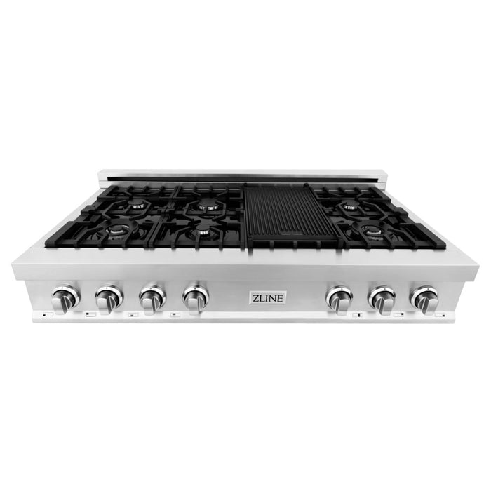 ZLINE 48" Porcelain Gas Stovetop with 7 Gas Burners and Griddle (RT48)