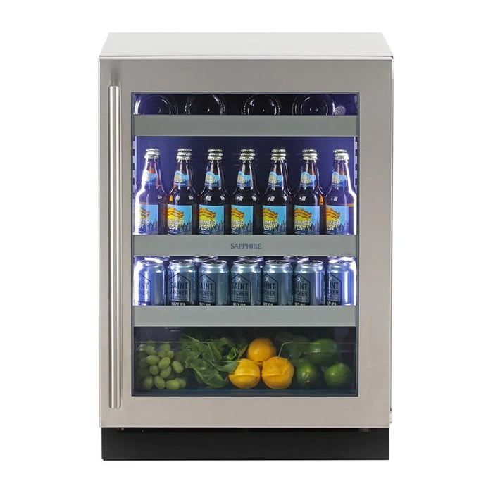 Sapphire Indoor  24" Beverage Center - Glass Door Refrigerator