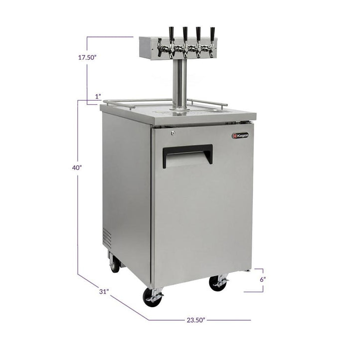 Kegco XCK-1S Four Tap All Stainless Steel Commercial Kegerator - 24" Wide