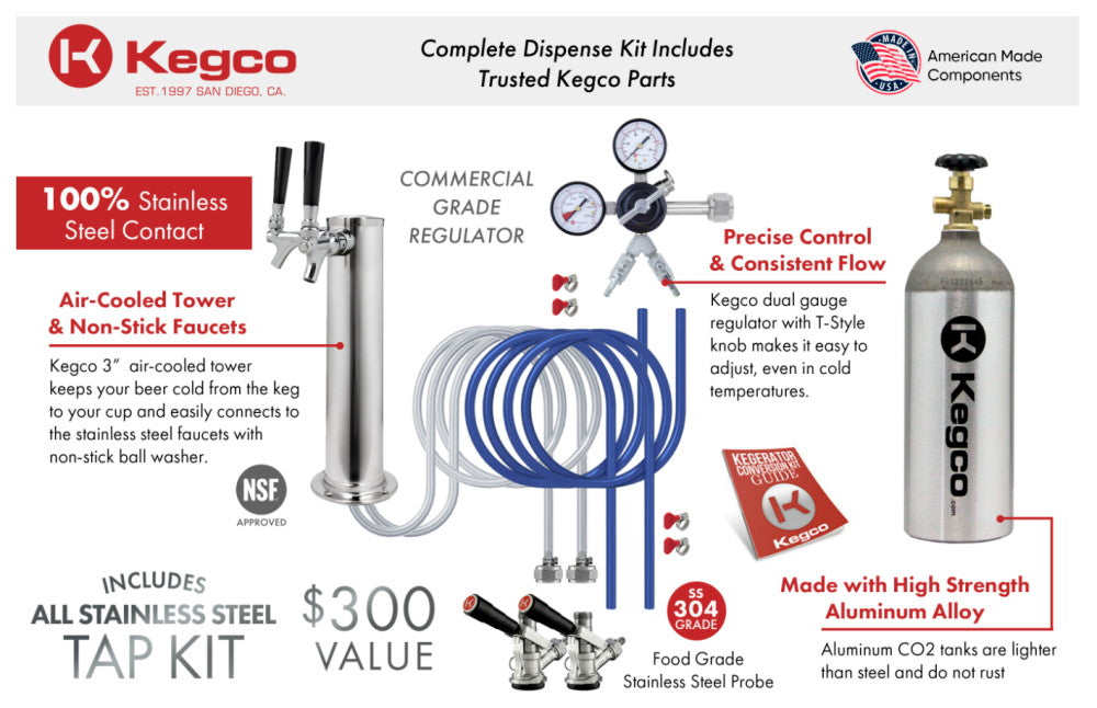 Kegco Z163S Dual Tap Stainless Steel Commercial/Residential Digital Kegerator - 24" Wide